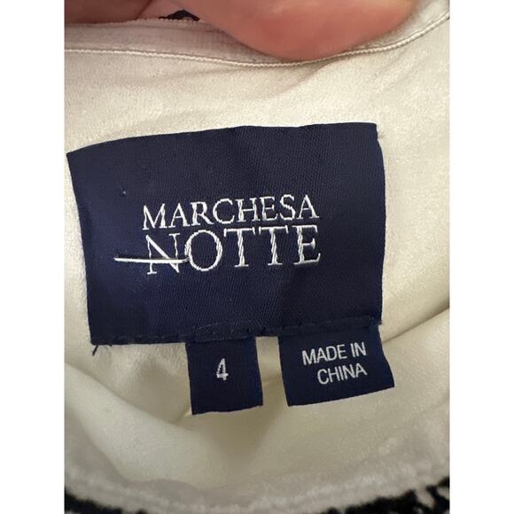 Marchesa Notte Off Shoulder Floral Lace Tiered Dress Size 4 - Picture 6 of 12